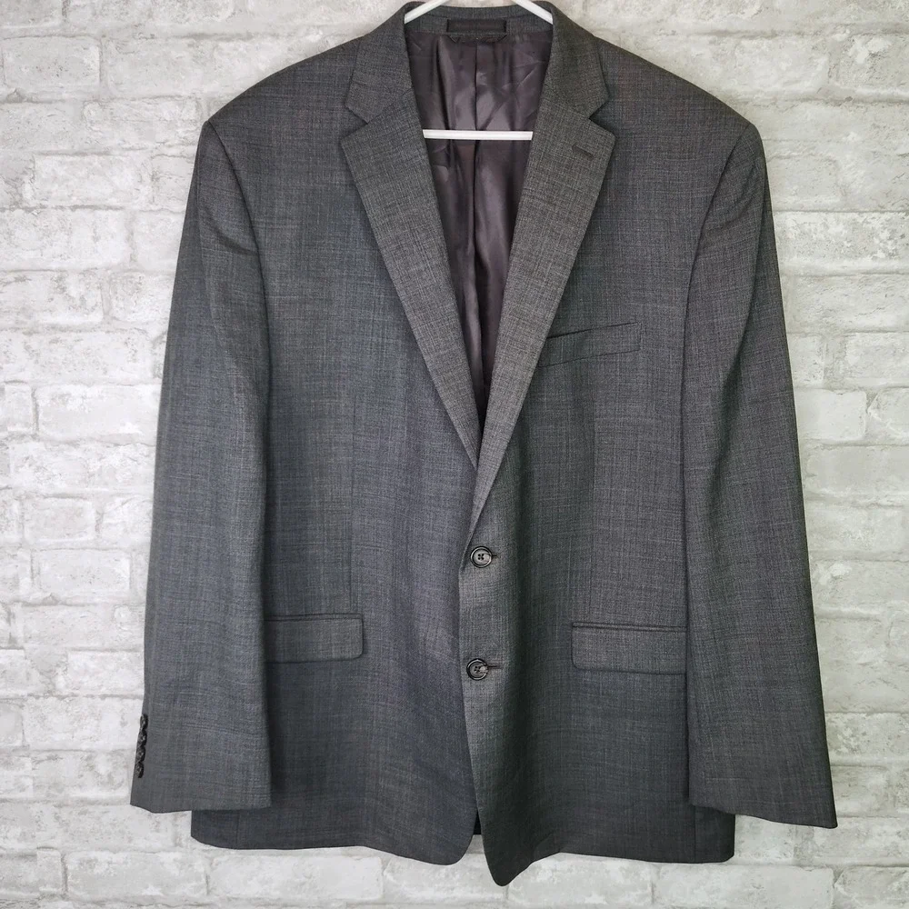 Lauren Ralph Lauren‎ Sport Coat Grey 100% Wool Classic Professional Blazer 48R